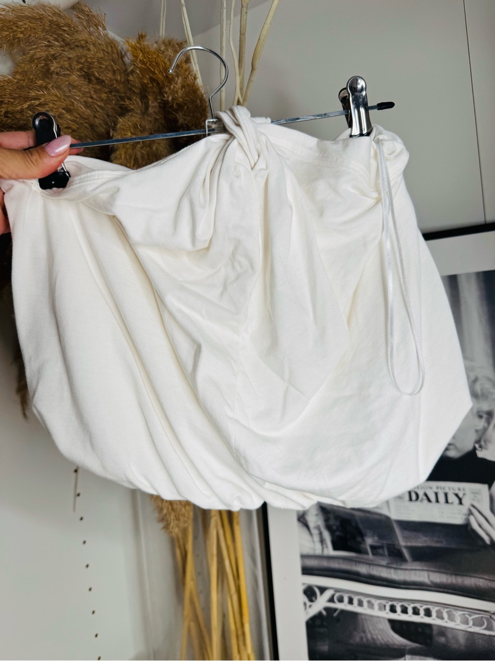 Women's Banana Republic Cream Gathered Mini Skirt
